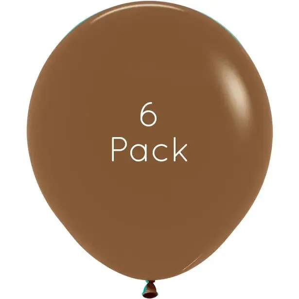 45cm Coffee Giant Balloons - 6 Pkt