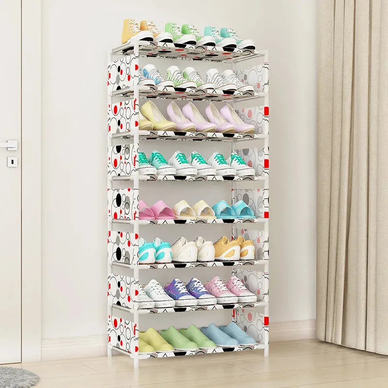 4/6/8-layer Shoe Organizer Stackable Canvas Rack for Home