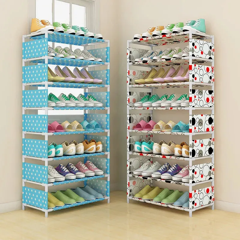 4/6/8-layer Shoe Organizer Stackable Canvas Rack for Home