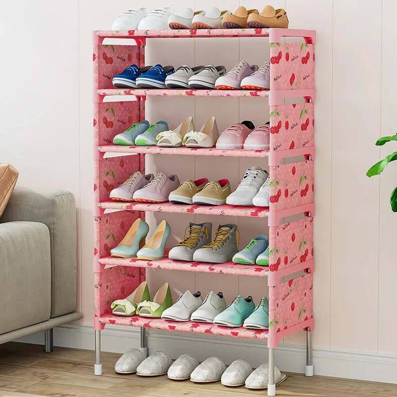 4/6/8-layer Shoe Organizer Stackable Canvas Rack for Home