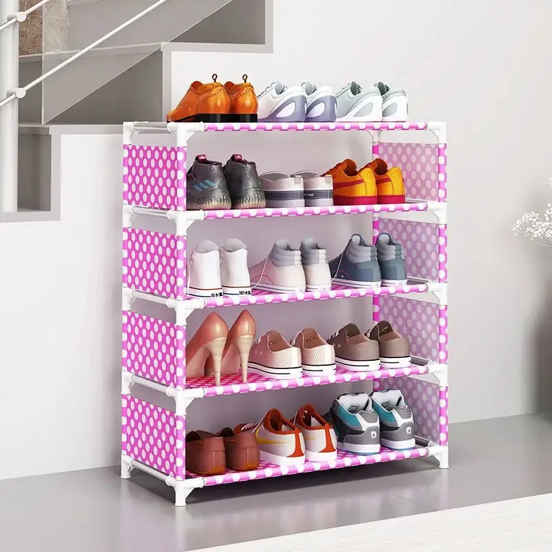 4/6/8-layer Shoe Organizer Stackable Canvas Rack for Home