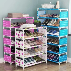 4/6/8-layer Shoe Organizer Stackable Canvas Rack for Home