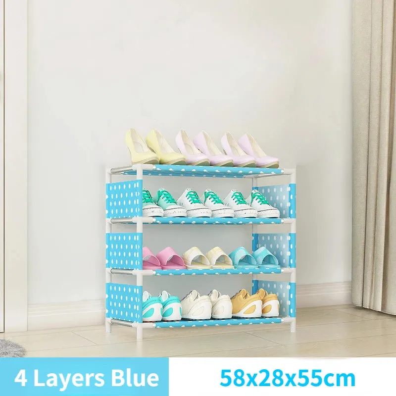 4/6/8-layer Shoe Organizer Stackable Canvas Rack for Home