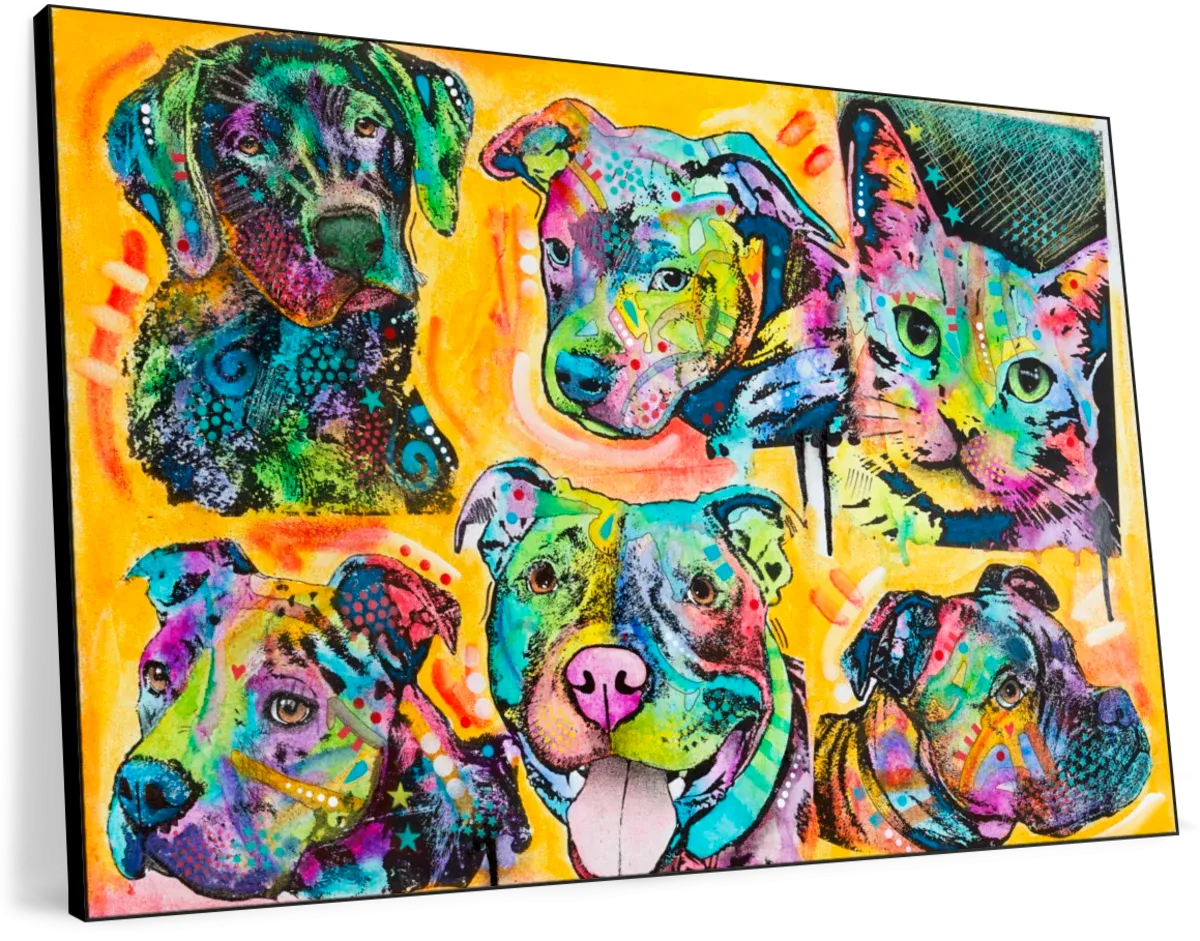 5 Dogs And A Cat Wall Art