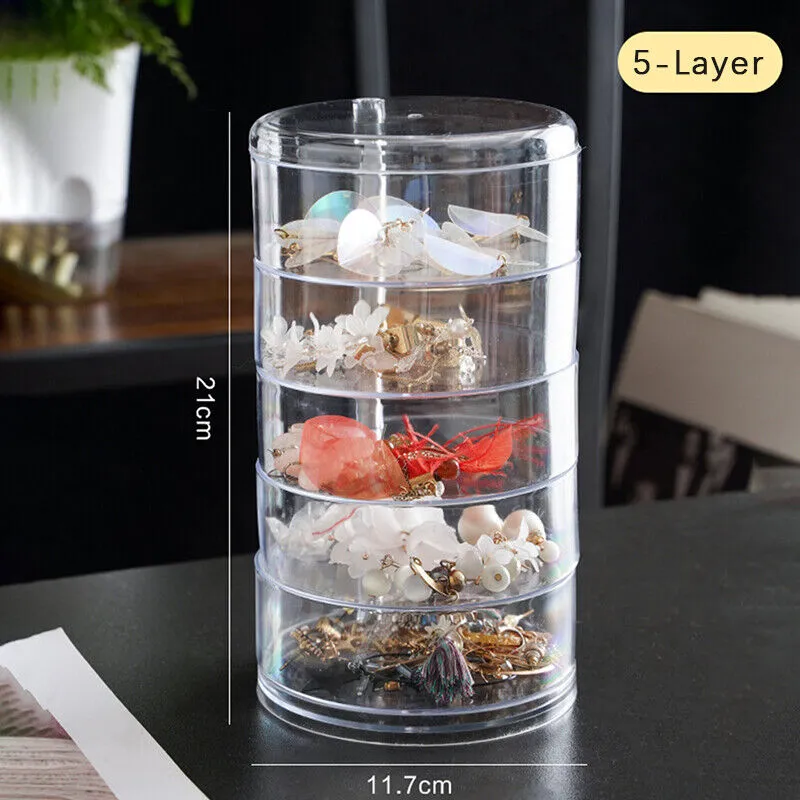 5 Layers Transparent Rotating Jewelry Storage Box Organizer Jn-098