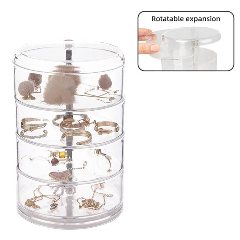 5 Layers Transparent Rotating Jewelry Storage Box Organizer Jn-098