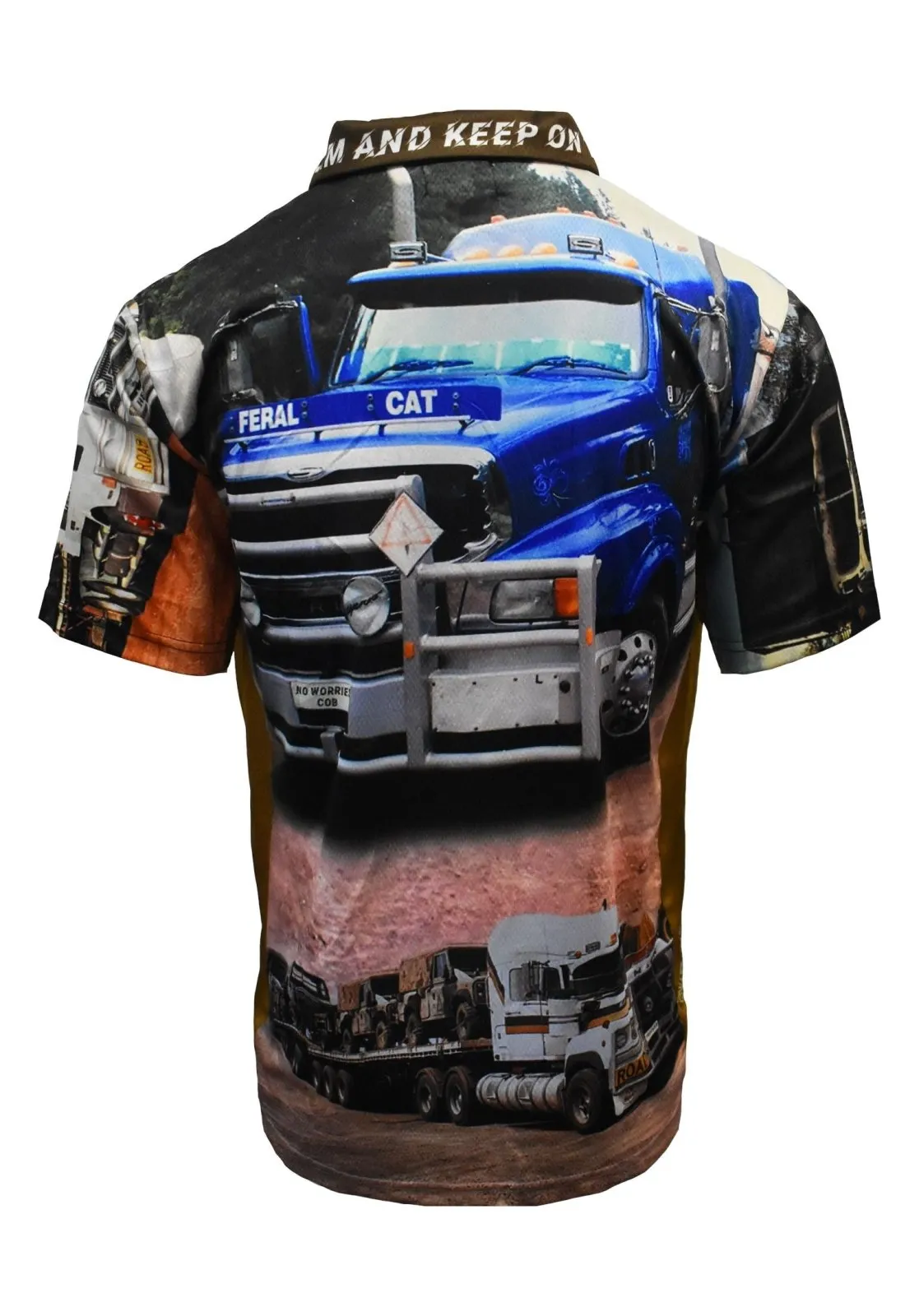 Adult Short Sleeve Sun Shirt - Trucks