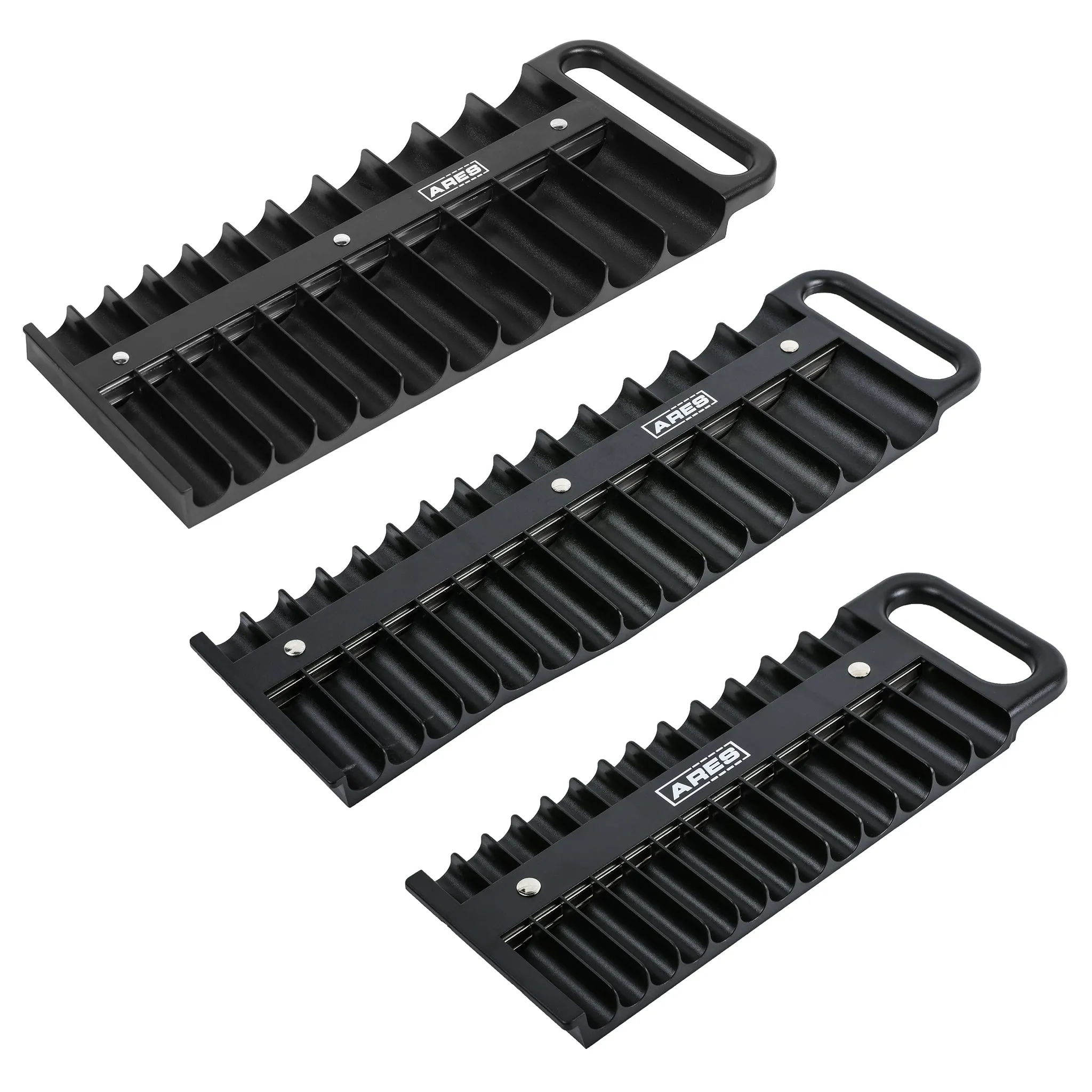 ARES 60163 - 3-Piece Black Magnetic Socket Holder Set