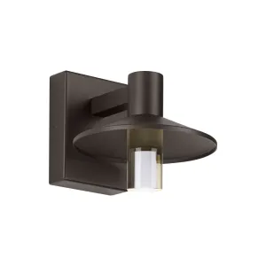 Ash 8 In. LED Hi-Output Outdoor Wall Sconce 1189 Lumens 2700K Surge Protection Bronze Finish Clear Cylinder