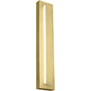 Aspen 26 In. LED Outdoor Wall Sconce Natural Brass Finish