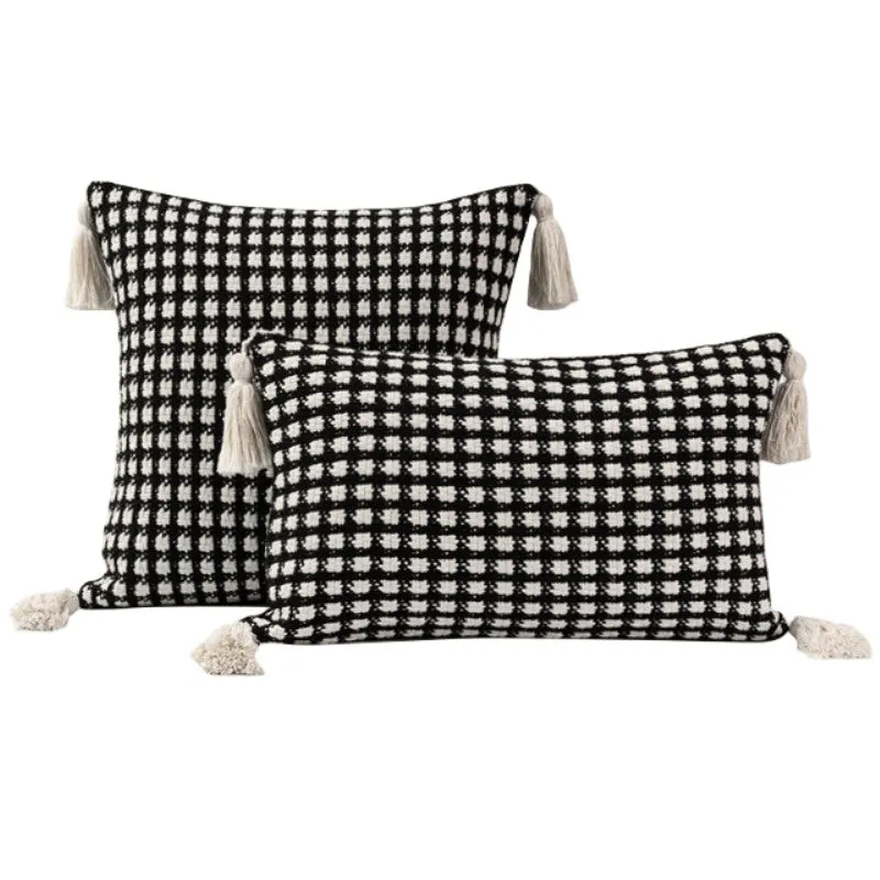 Black & White Checkered Pillow