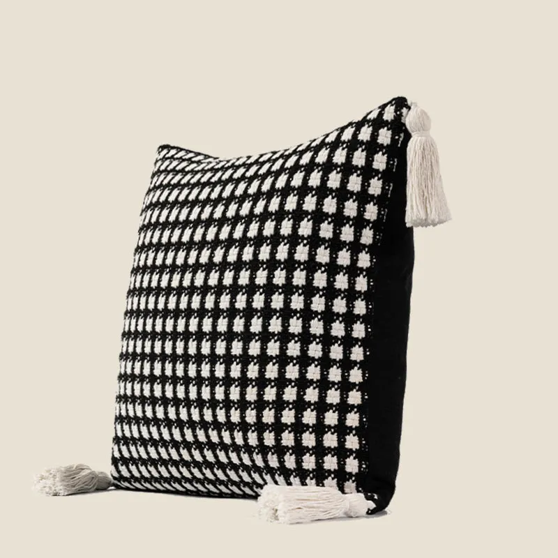 Black & White Checkered Pillow