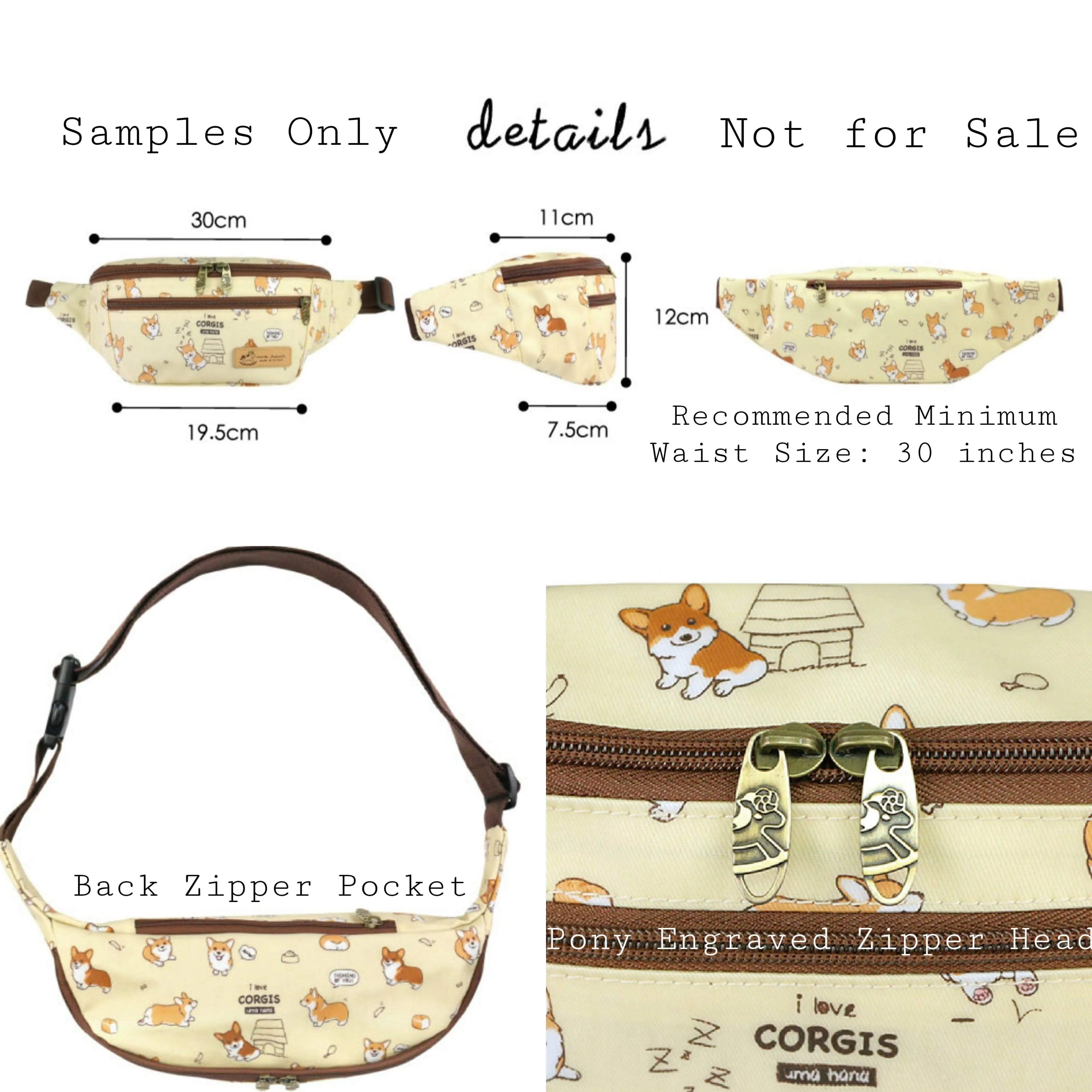 Black Bubble Tea Corgi Fanny Pack