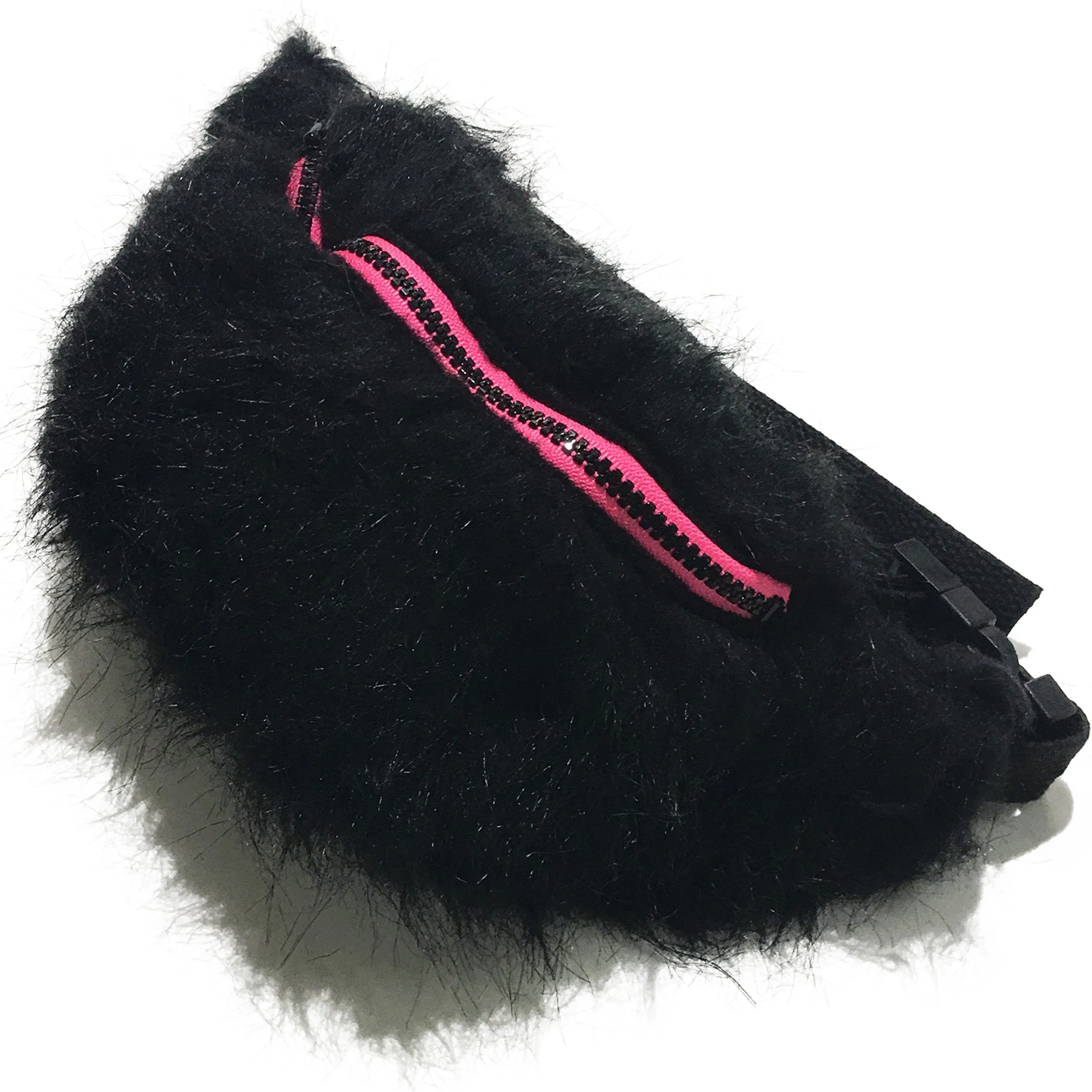 Black Faux Fur Fanny Pack