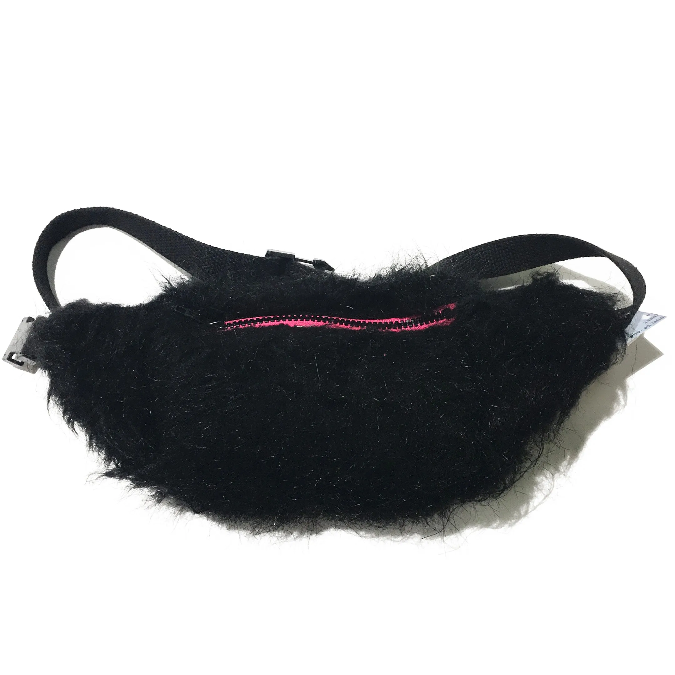 Black Faux Fur Fanny Pack