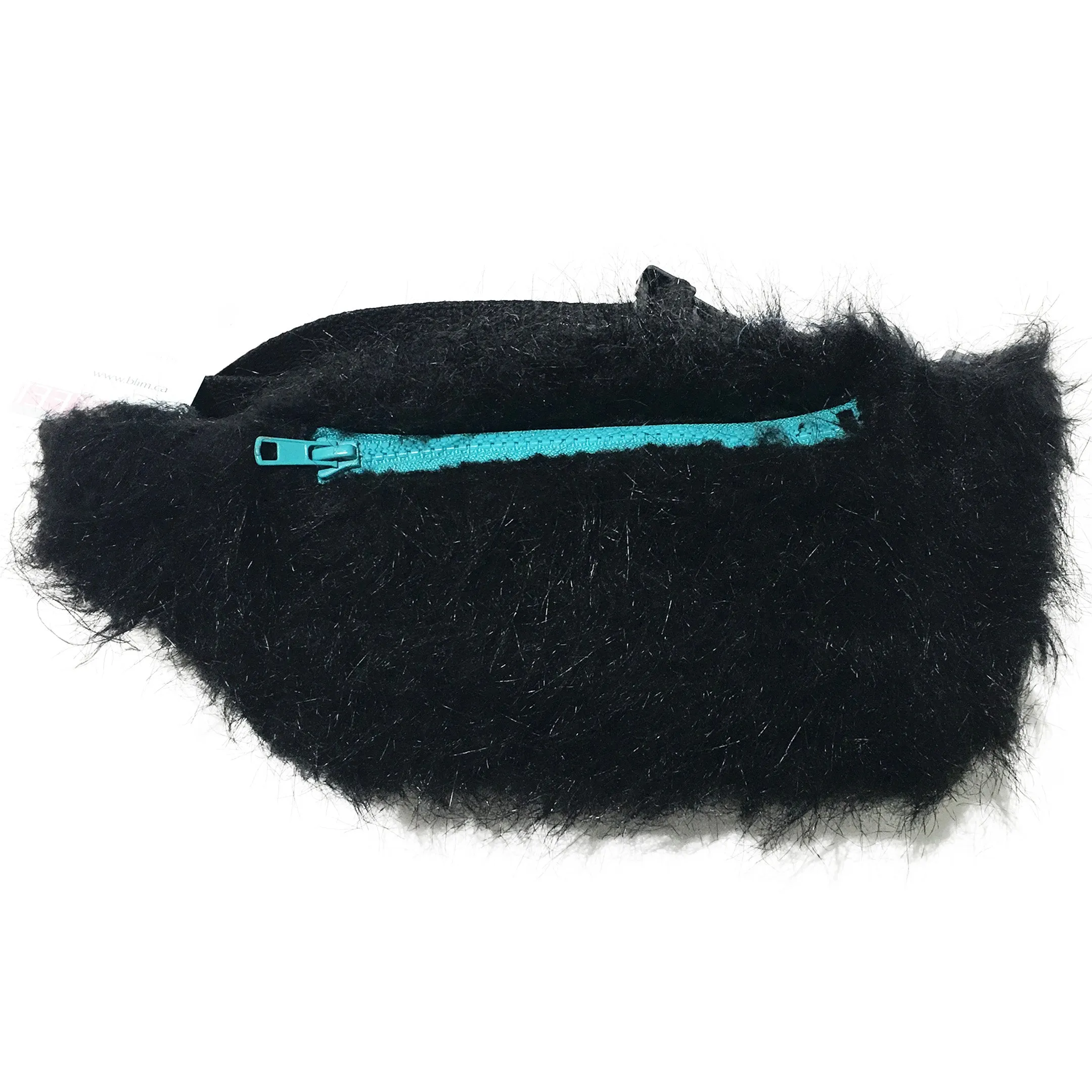 Black Faux Fur Fanny Pack