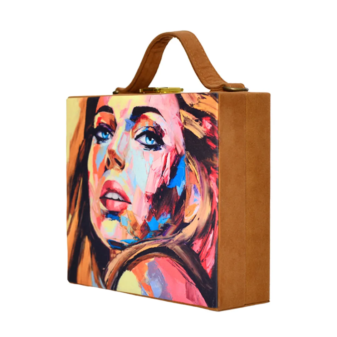 Blue Eyes Girl Portrait Clutch