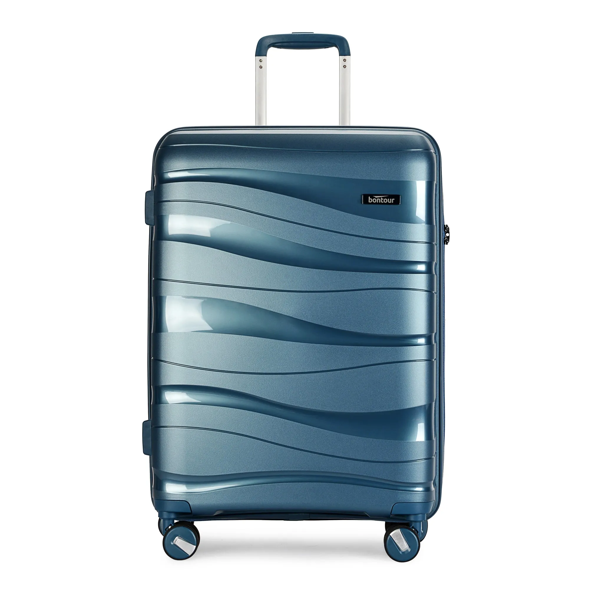 Bontour 'Flow' 4-wheeled cabin suitcase with TSA lock, 55x38x20cm, Ice blue