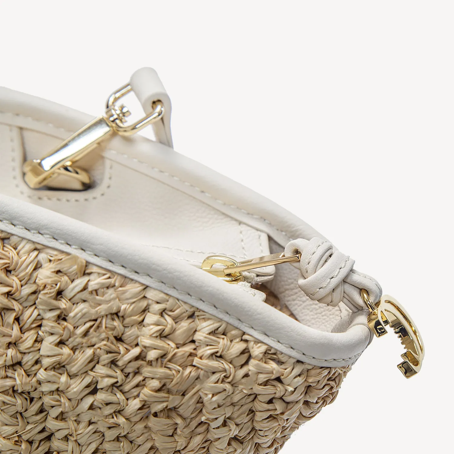 Brigitte Raffia Tote - Chalk