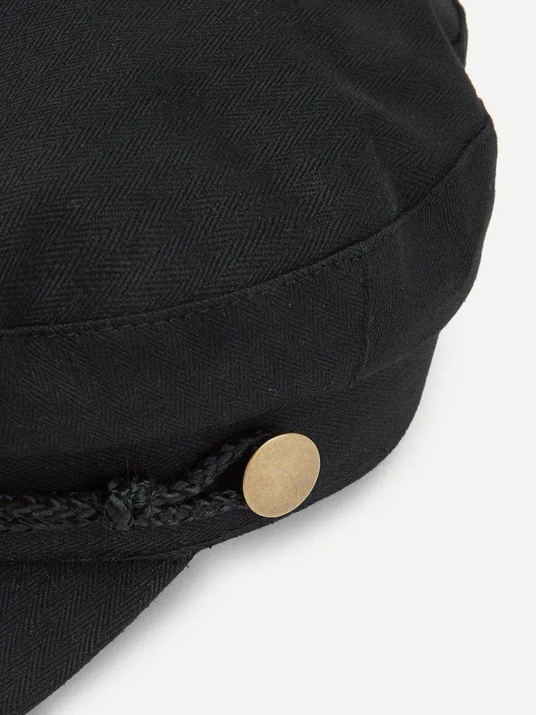 Button Detail Bakerboy Cap