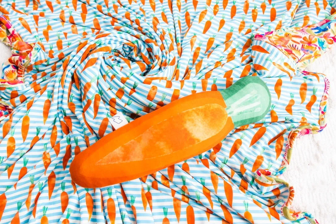 Carrot Stripe Character Pillow