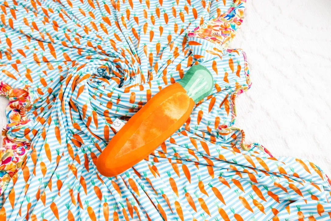 Carrot Stripe Character Pillow