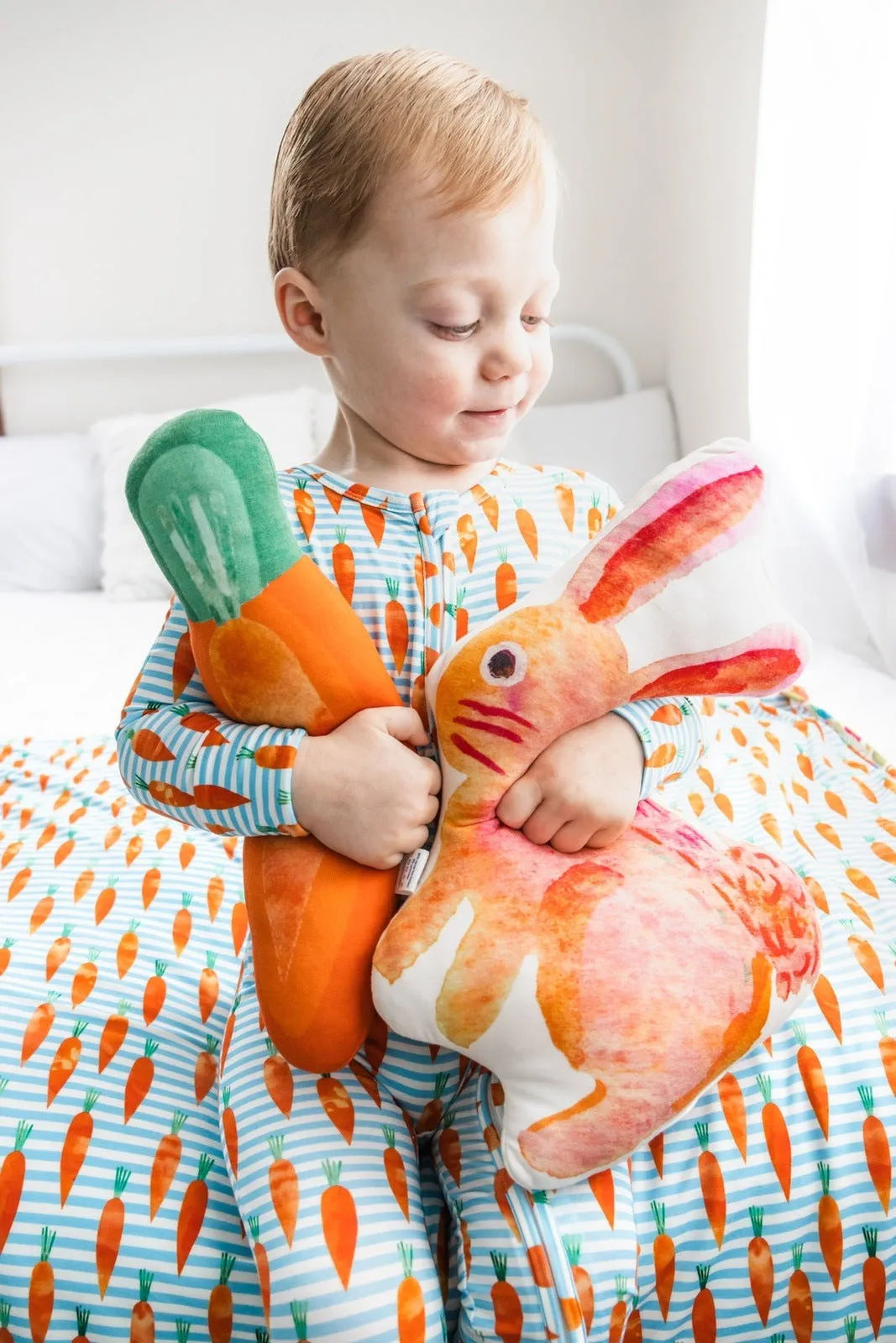 Carrot Stripe Character Pillow