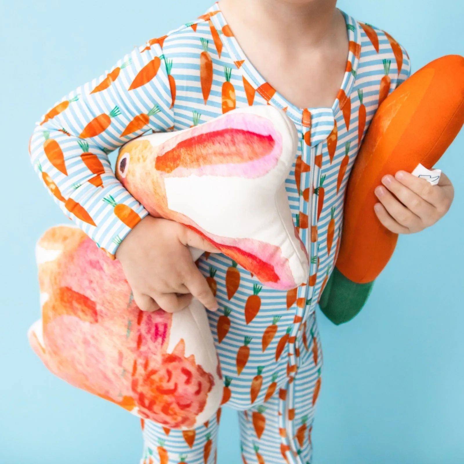 Carrot Stripe Character Pillow