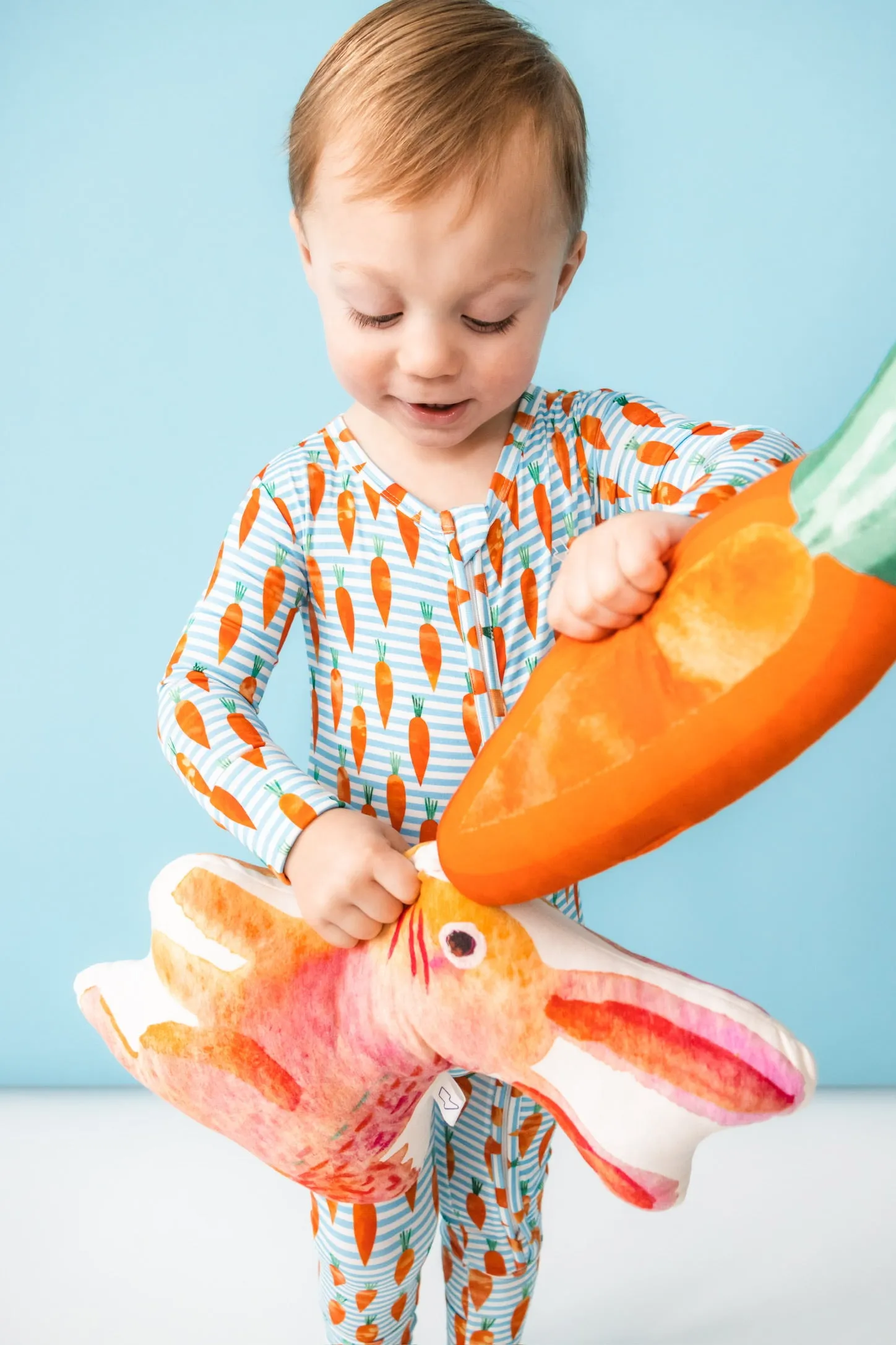 Carrot Stripe Character Pillow