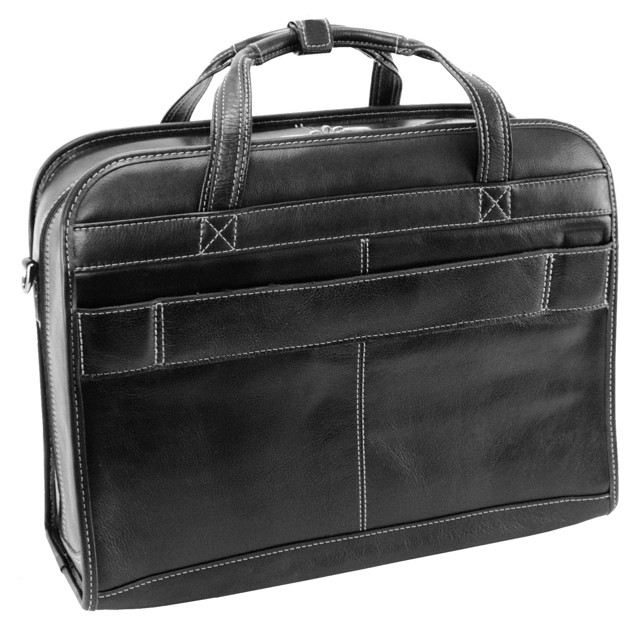 CARUGETTO | 15" Leather Detachable-Wheeled Laptop Briefcase