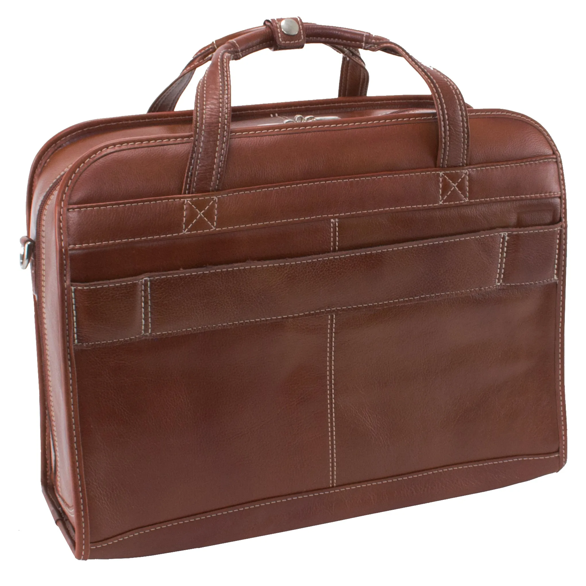 CARUGETTO | 15" Leather Detachable-Wheeled Laptop Briefcase