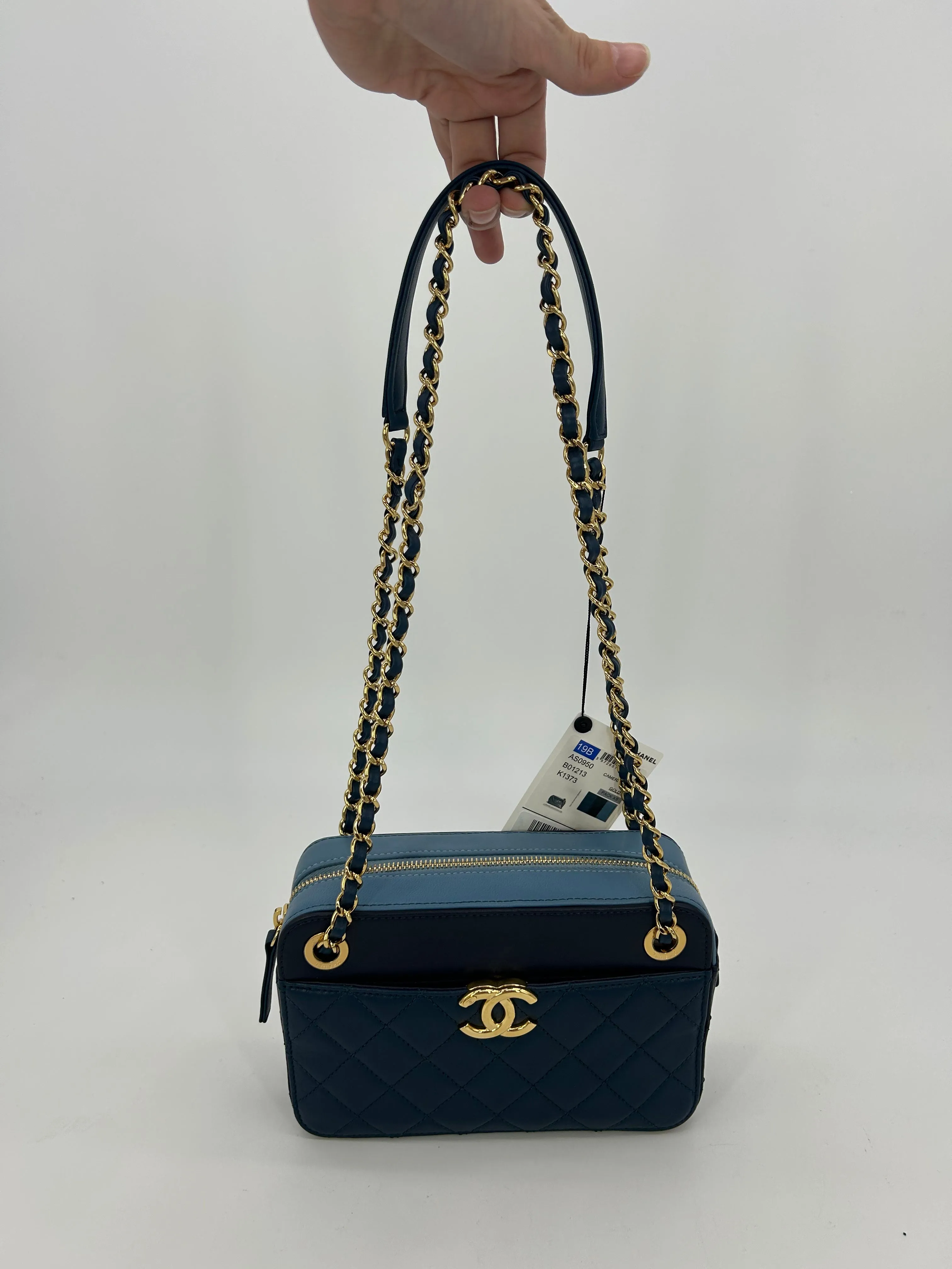 Chanel Blue Color Block Camera Case NWT