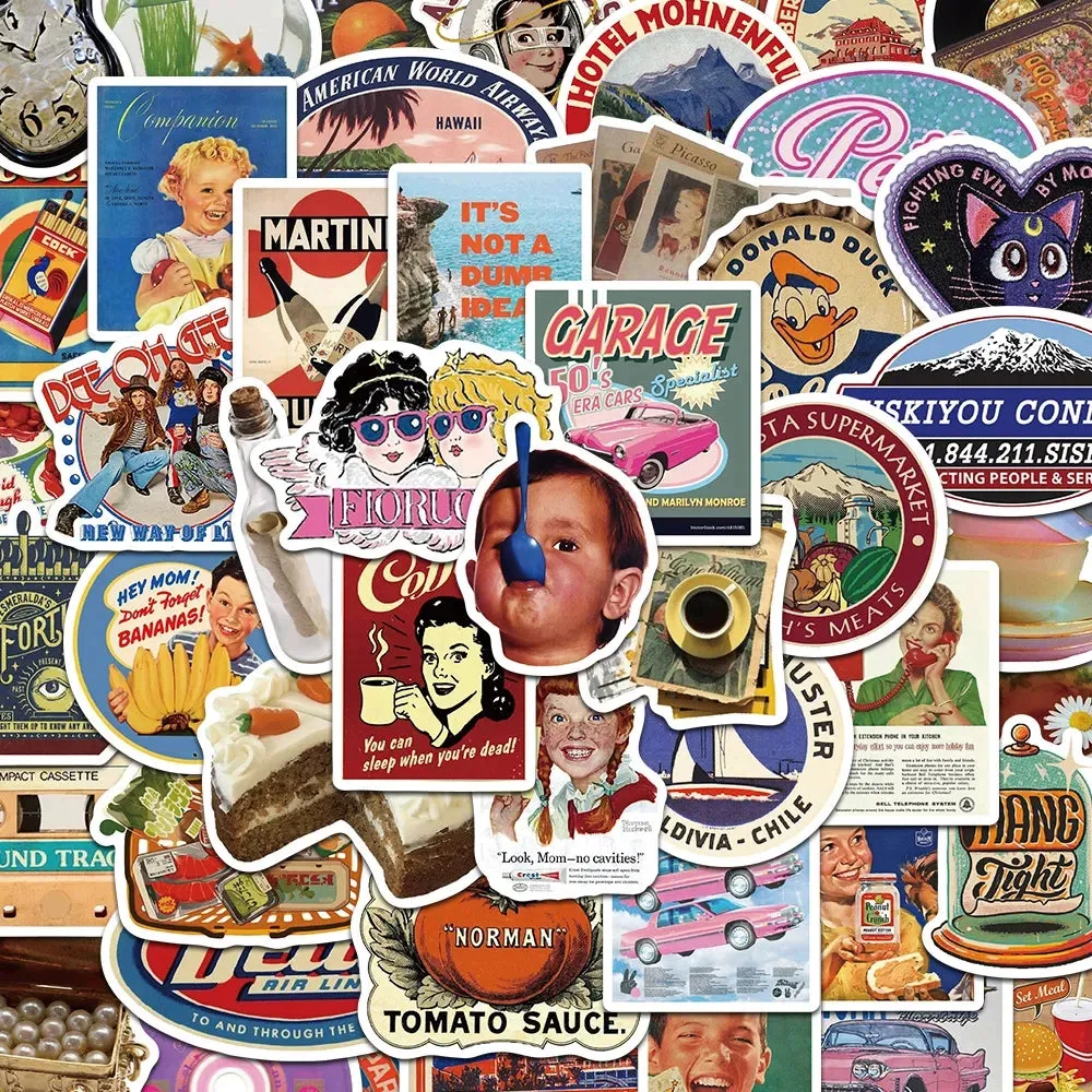 Charming American Retro Style Stickers