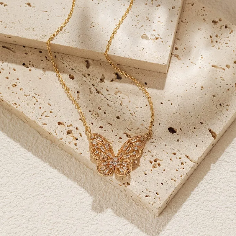 Charming Hollowed-out Butterfly Necklace