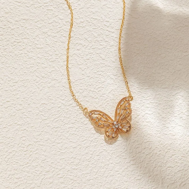 Charming Hollowed-out Butterfly Necklace