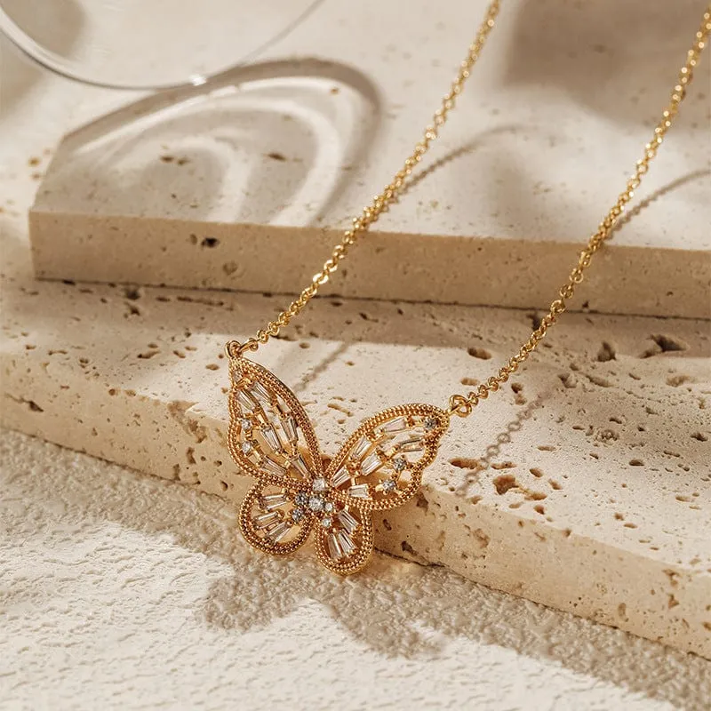 Charming Hollowed-out Butterfly Necklace