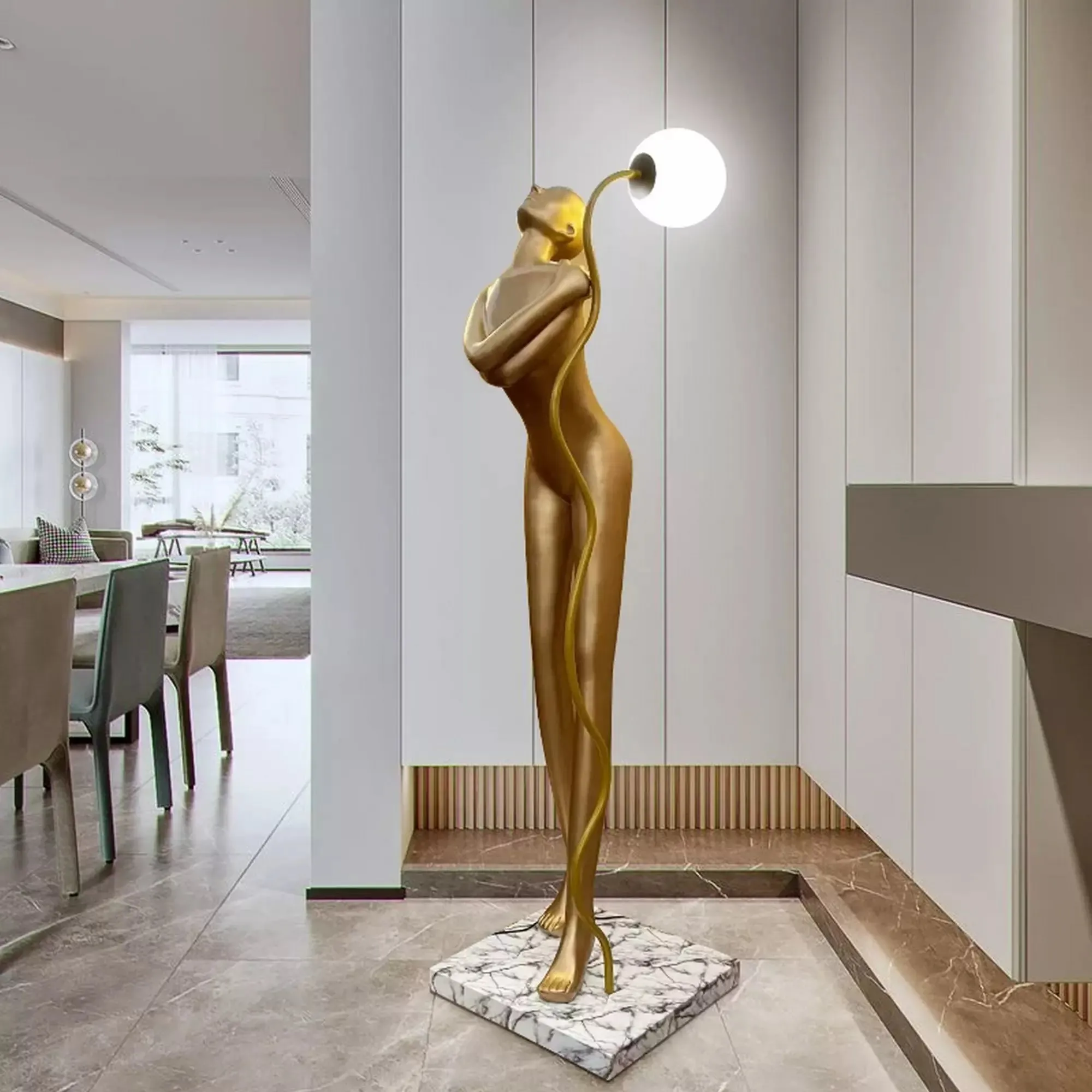 Charming Human Art Sculpture Floor Lamp