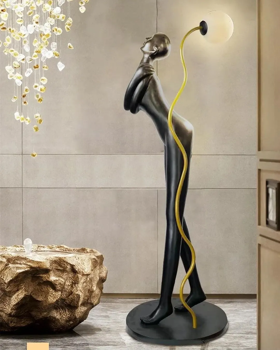 Charming Human Art Sculpture Floor Lamp