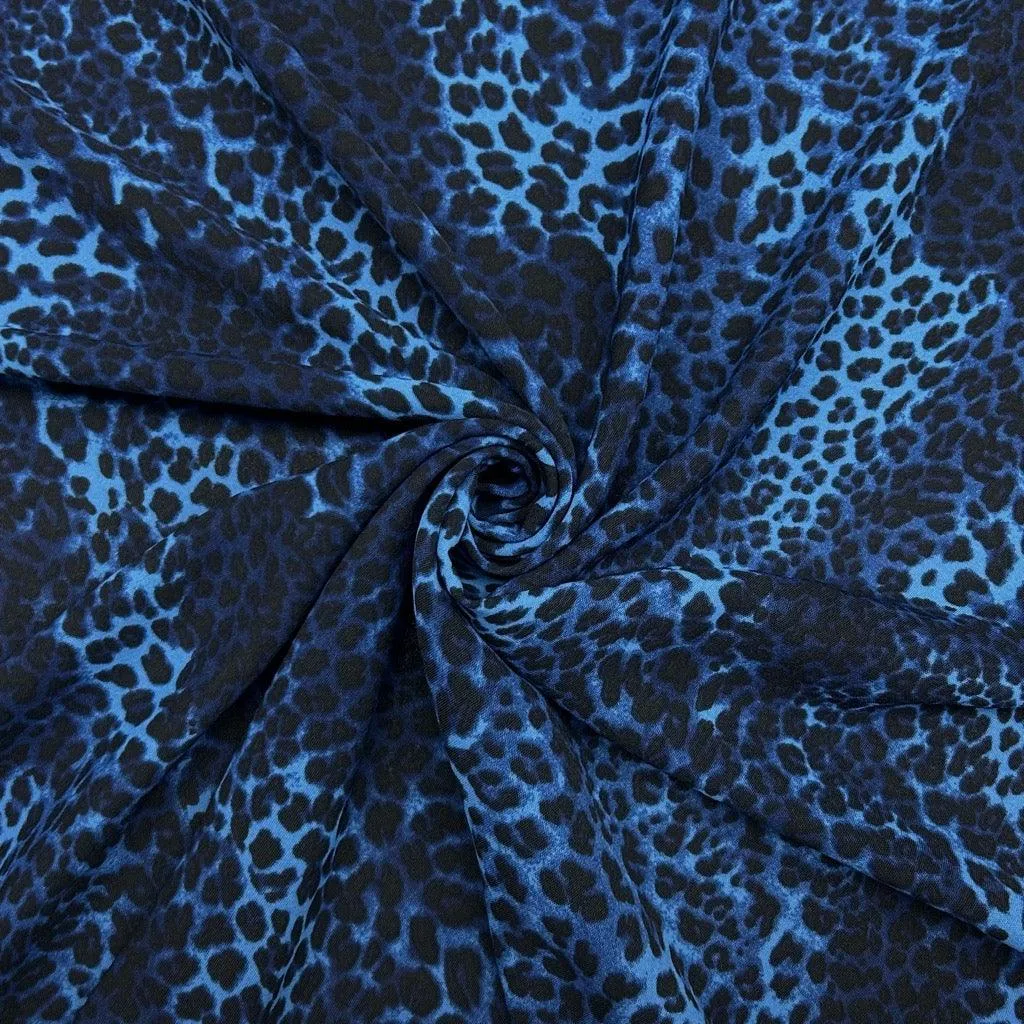 Cheetah Print Polyester Crepe Fabric