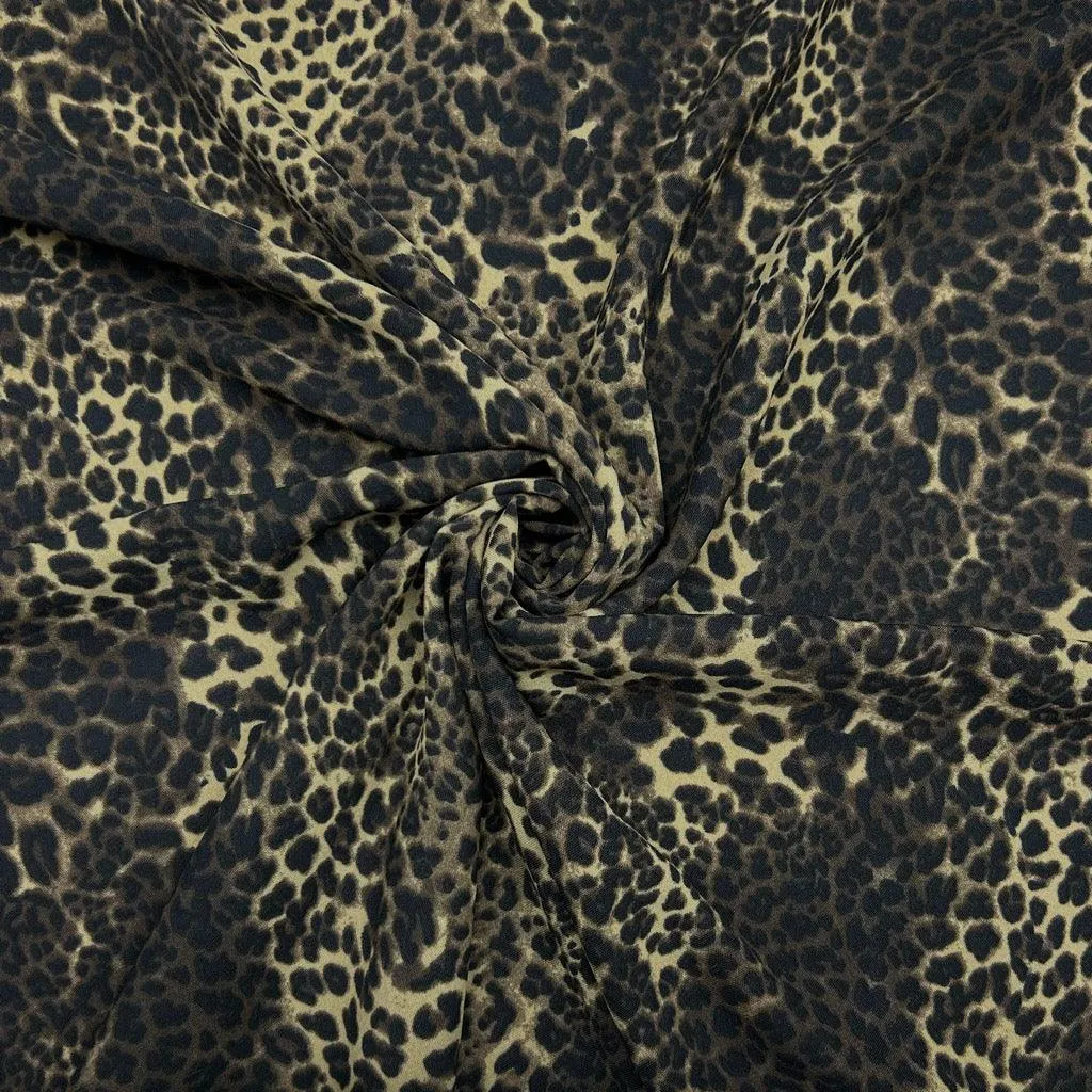 Cheetah Print Polyester Crepe Fabric