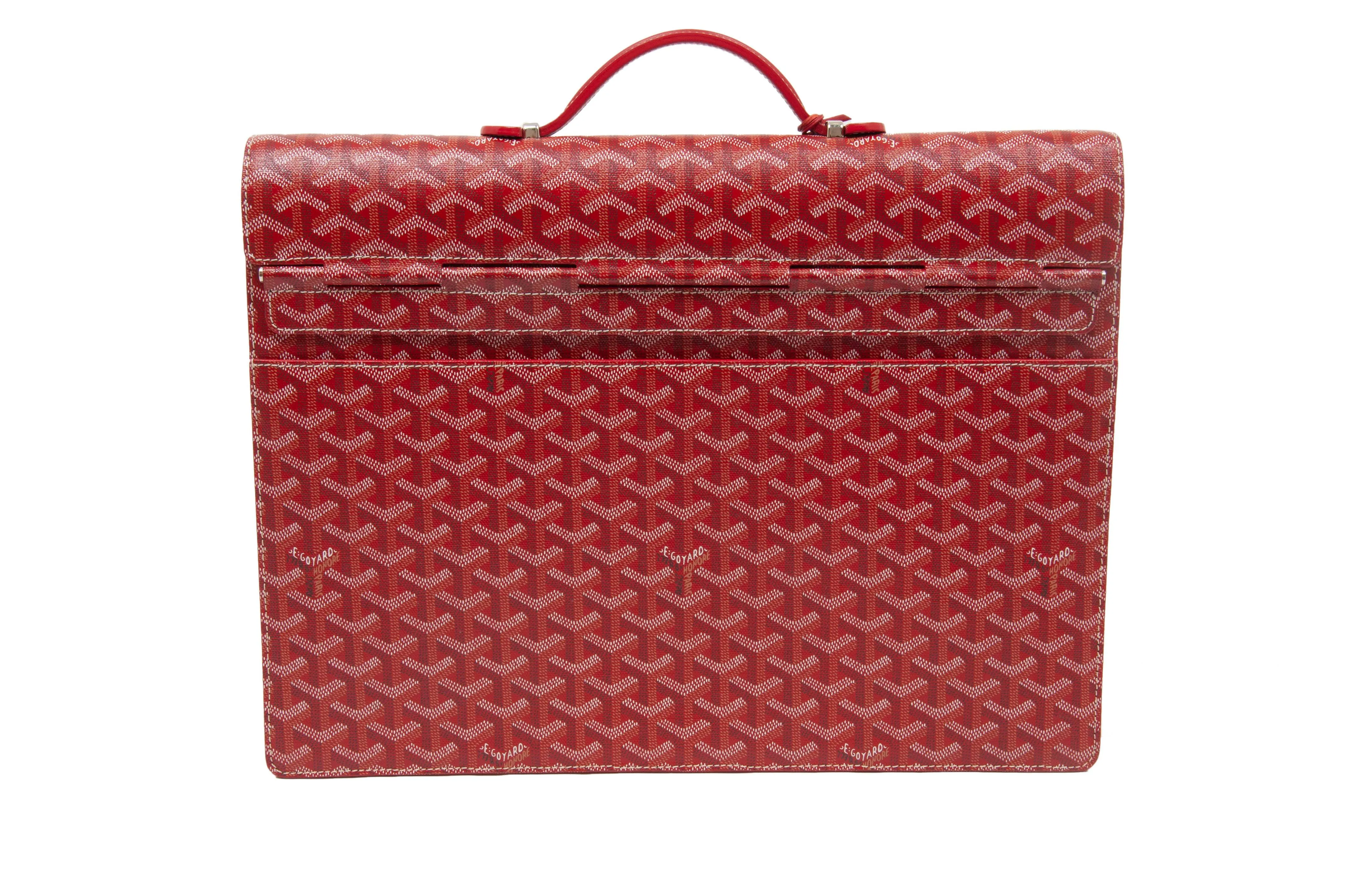 Chypre Deux Soufflets Red Briefcase