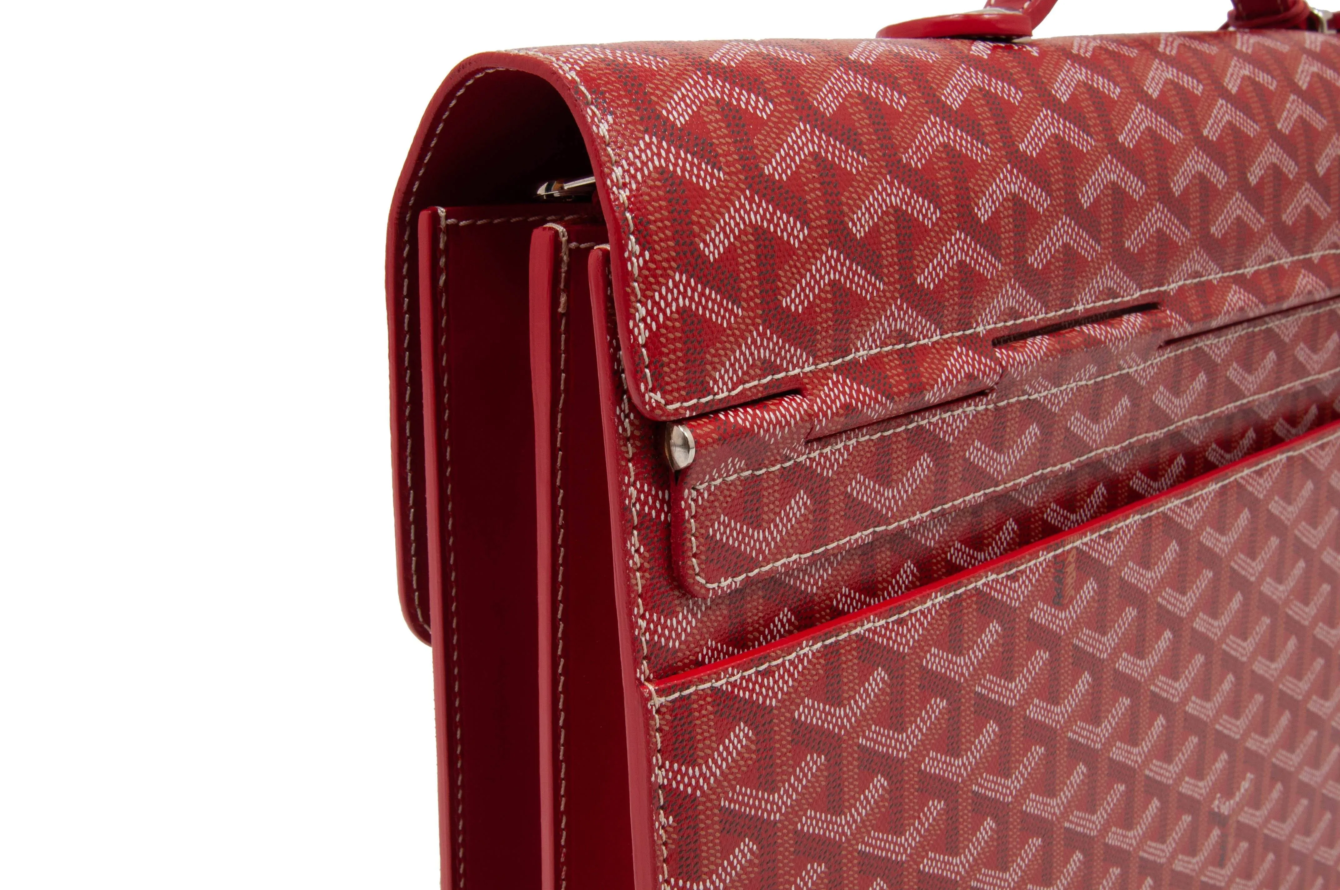 Chypre Deux Soufflets Red Briefcase