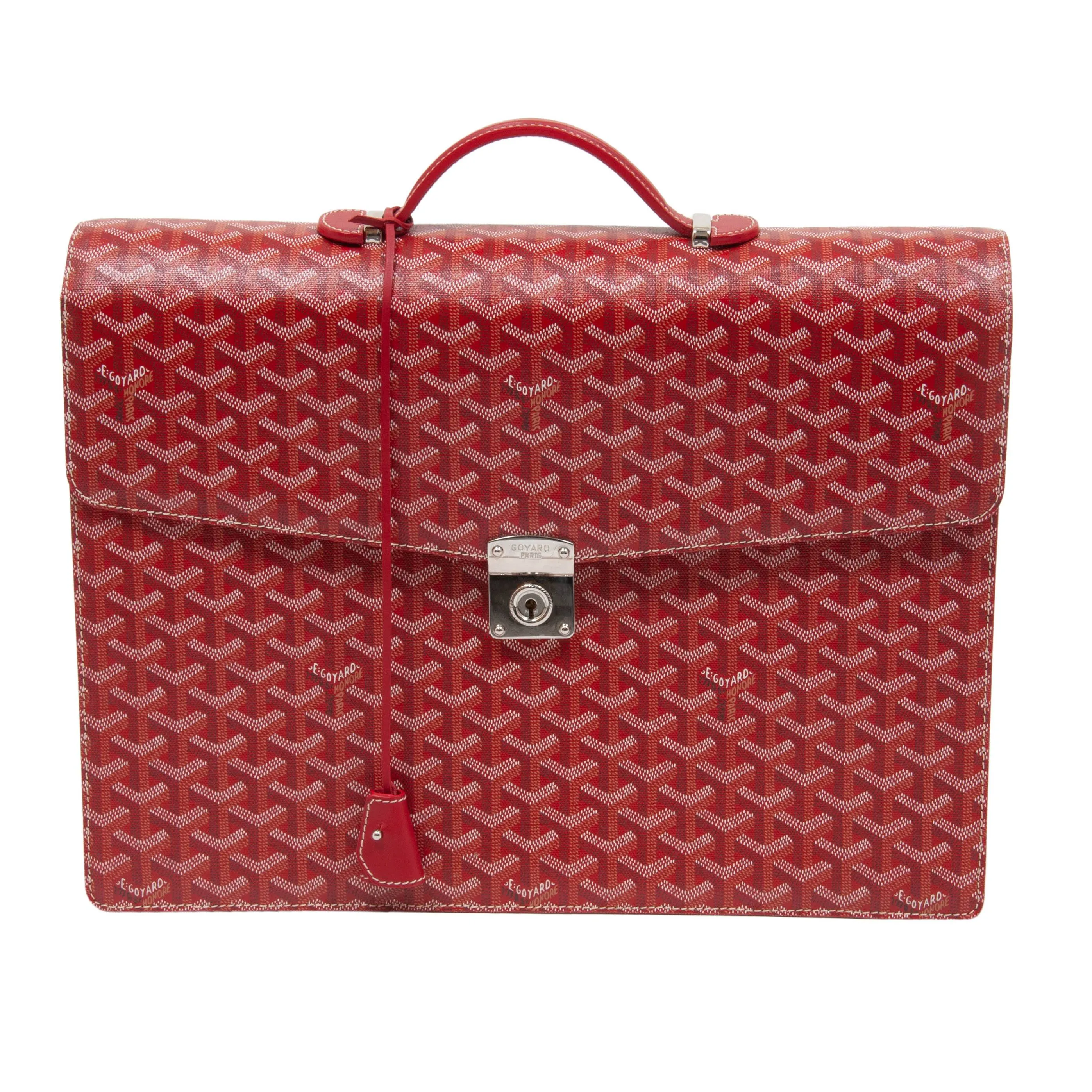 Chypre Deux Soufflets Red Briefcase