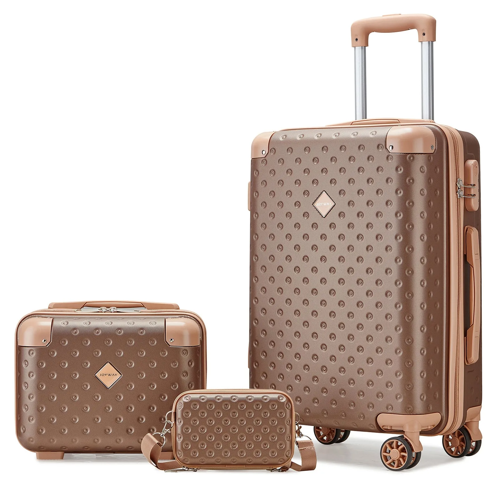 Classic Portable Travel Suitcase Set with Cosmetic Bag and Amenity Bag