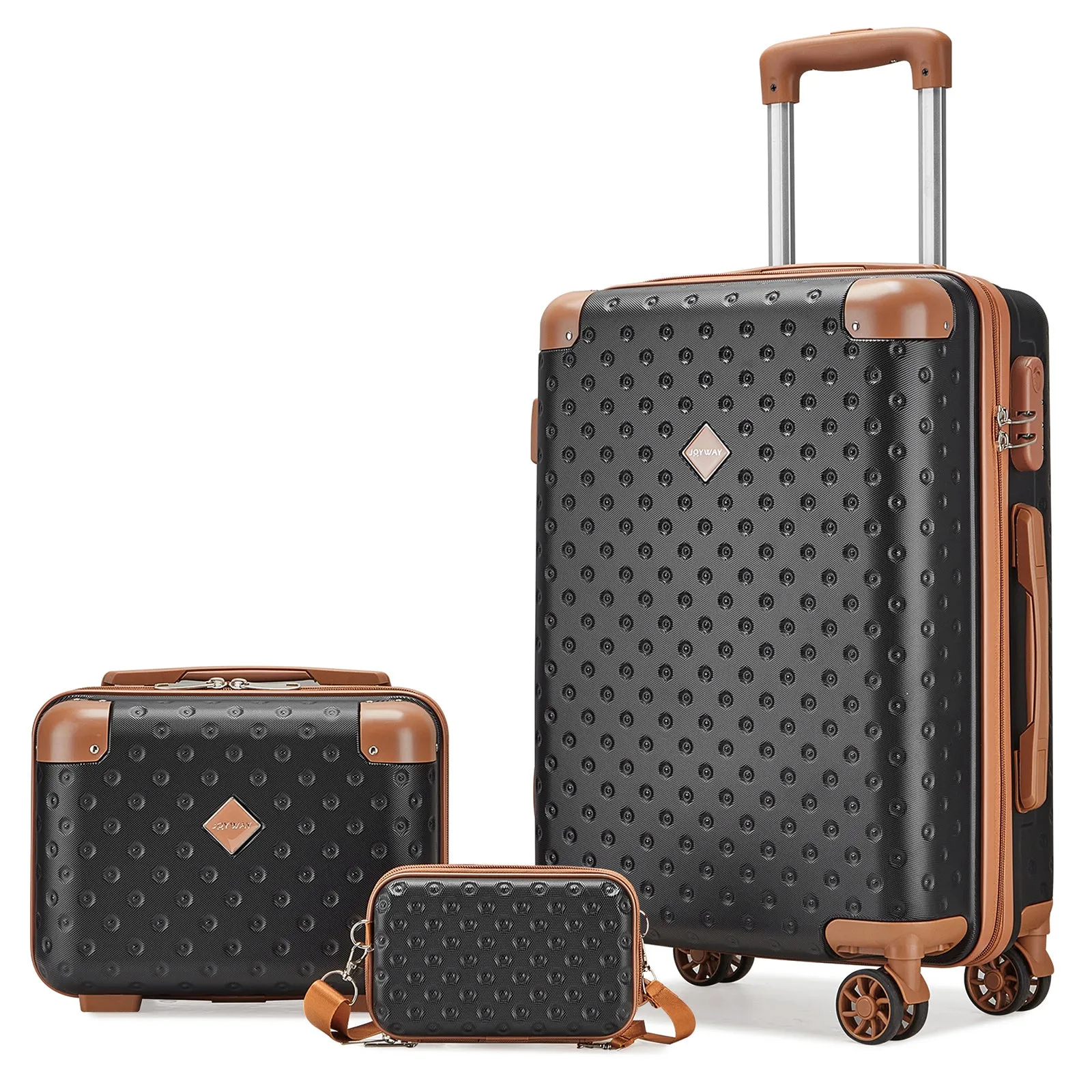 Classic Portable Travel Suitcase Set with Cosmetic Bag and Amenity Bag