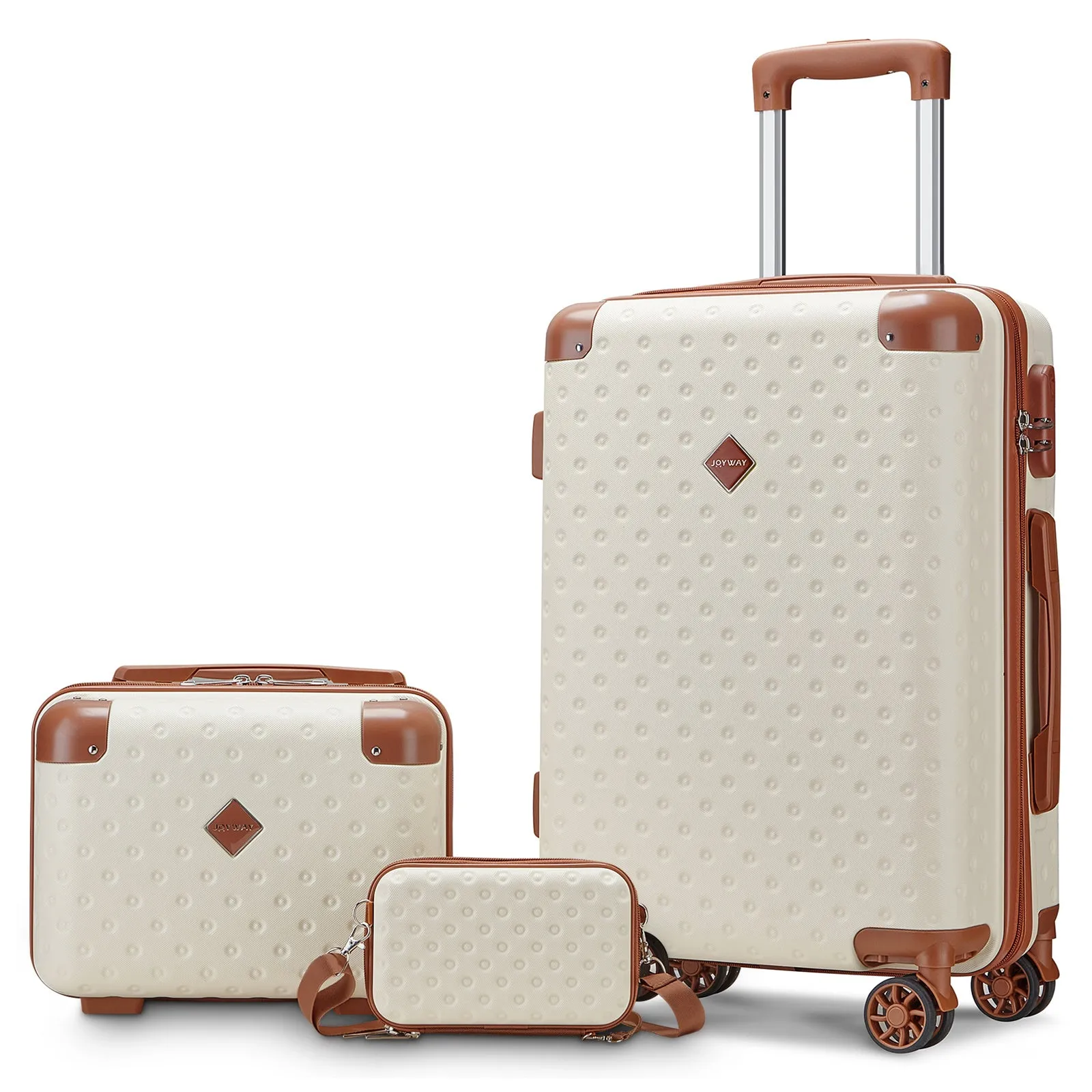 Classic Portable Travel Suitcase Set with Cosmetic Bag and Amenity Bag