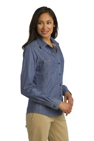 Cloud 9 - Port Authority® Ladies Patch Pockets Denim Embroidered Shirt (L652)