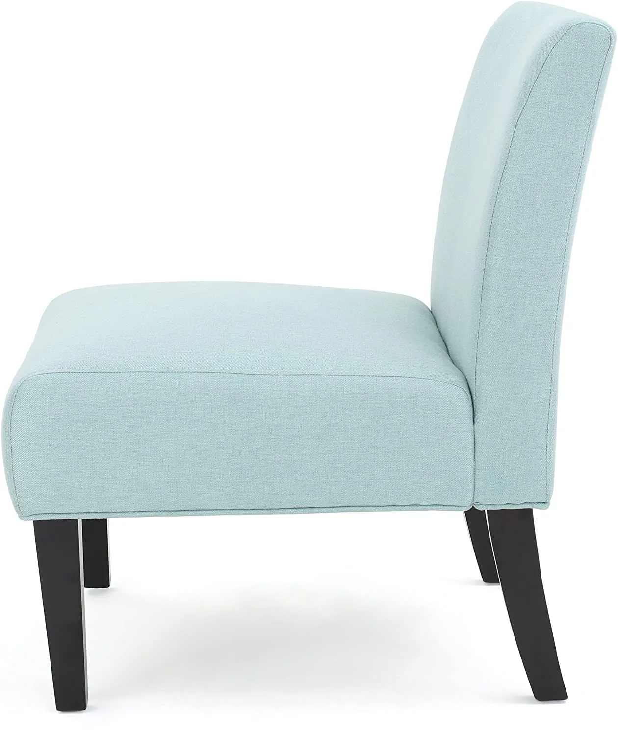 Contemporary Fabric Slipper Accent Chair (Set of 2), Light Blue