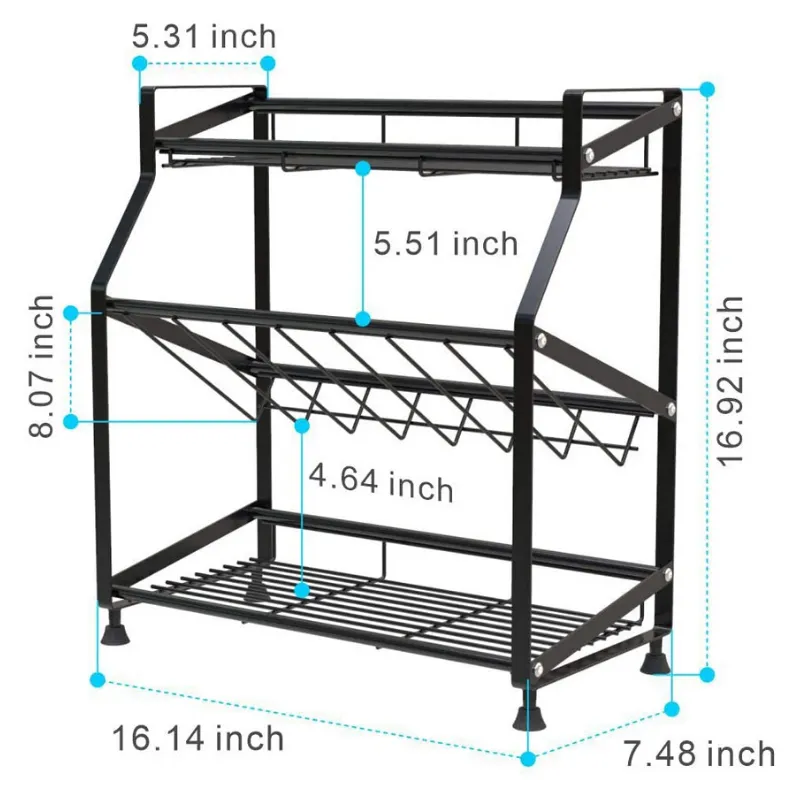 Countertop Spice Storage Organizer Rack