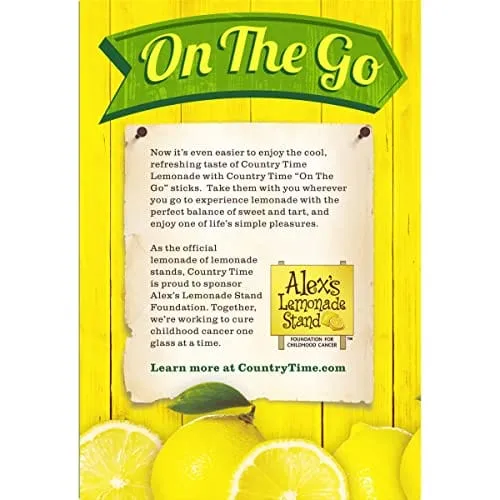 Country Time Sugar Sweetened Lemonade On-The-Go Powdered Drink Mix 60 Count